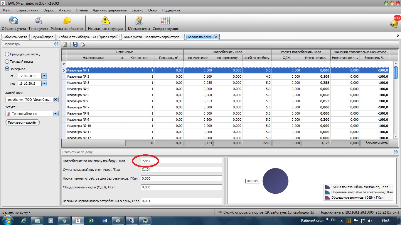 Баланс по жилому дому - Отчеты - ЛЭРС УЧЁТ