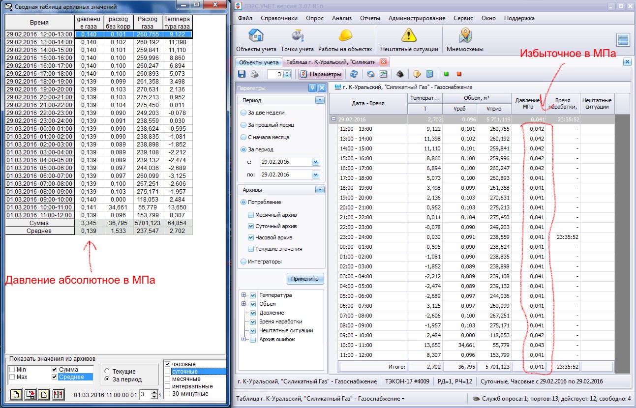Проблема с отображением абсолютного давления - Опрос - ЛЭРС УЧЁТ