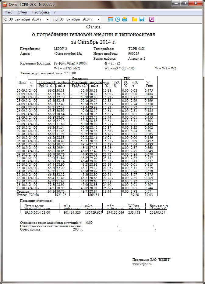 Проблема считывания времени наработки ВЗЛЕТ ТСРВ-034 - Опрос - ЛЭРС УЧЁТ